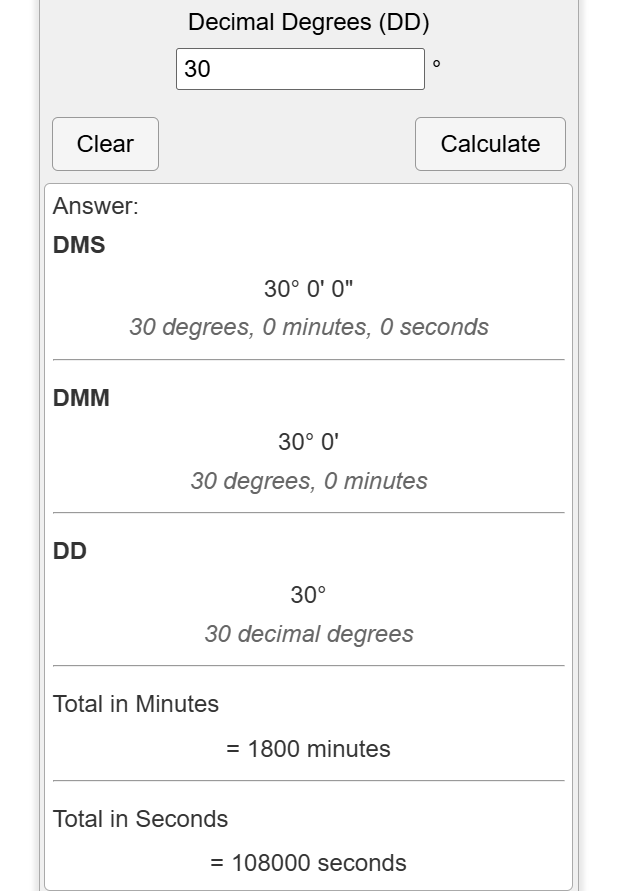 30 degrees Latitude